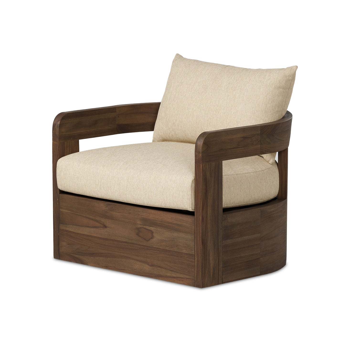 Caspian Outdoor Swivel Chair angled view