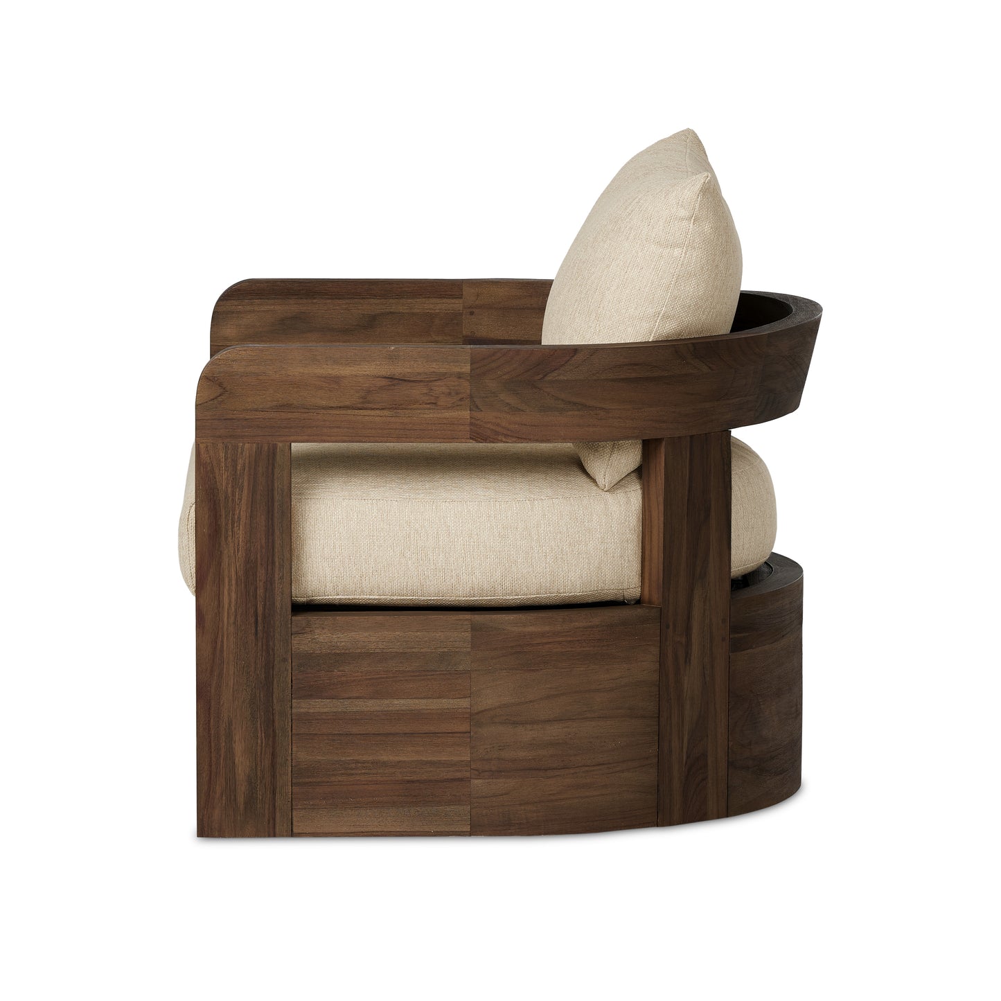 Caspian Outdoor Swivel Chair side profile view