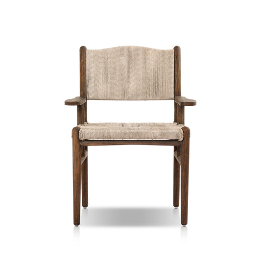 Maris Outdoor Dining Armchair in Stained Saddle Brown
