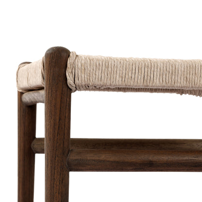 Stained Saddle Brown close up of rope detail and wood leg view