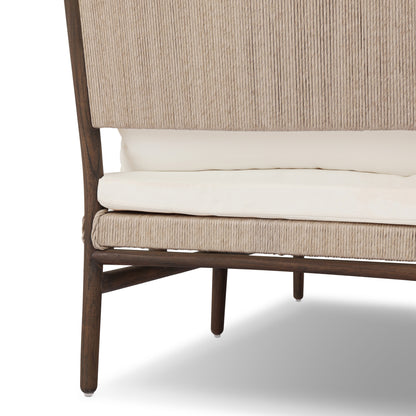 Maris Outdoor Chaise (Cushion) angled close up view back of chaise