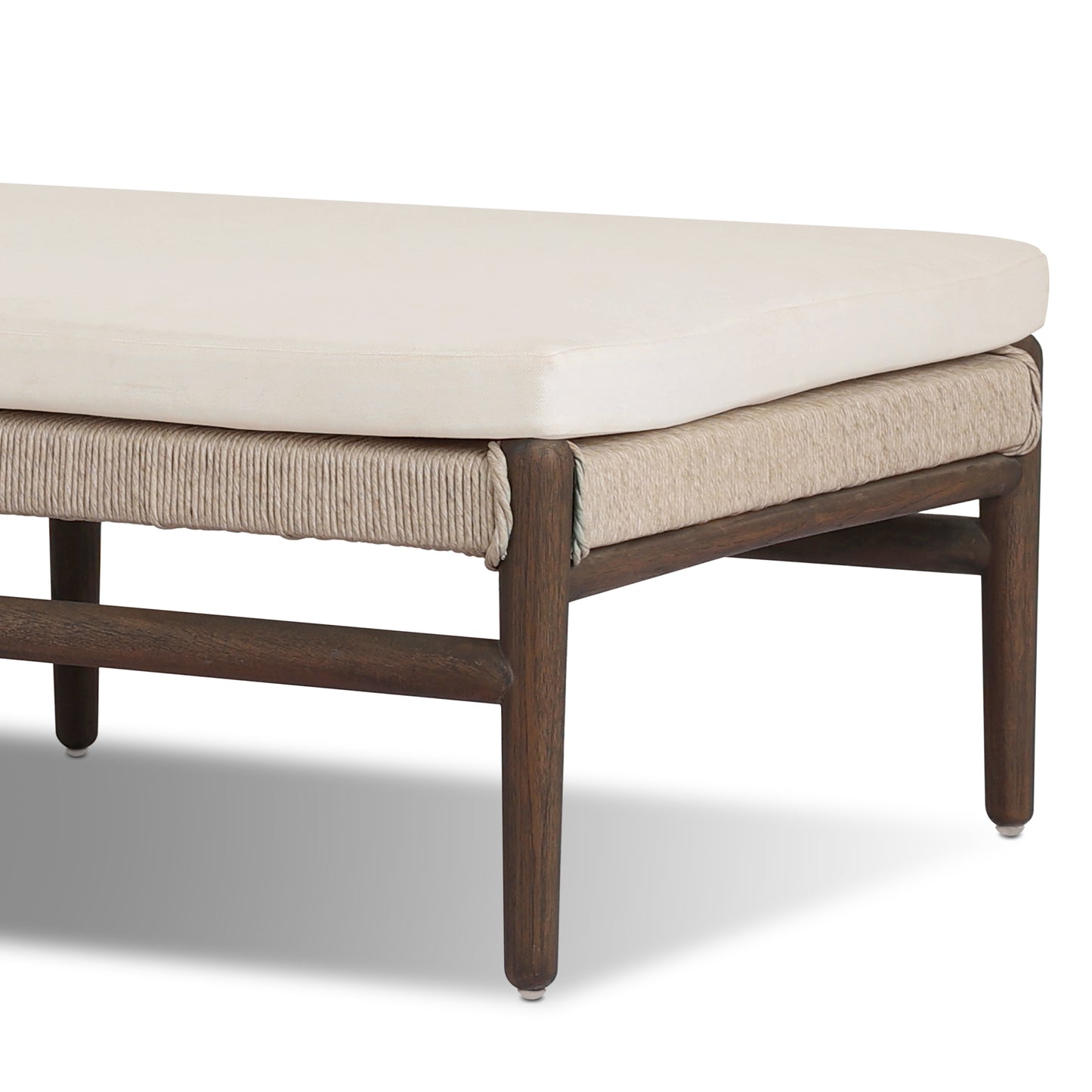 Maris Outdoor Chaise (Cushion) close up angled view of front of chaise