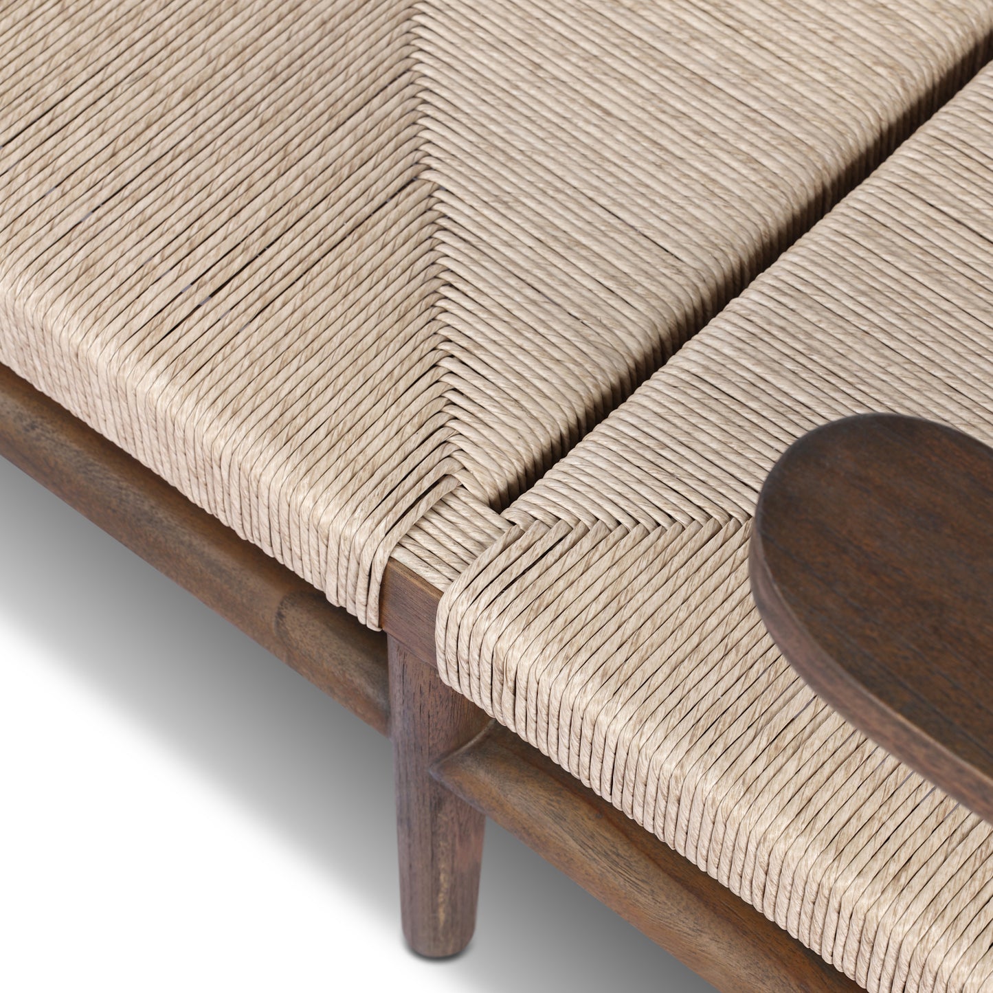 Maris Outdoor Chaise (No Cushion) close up view of weaving textured seating