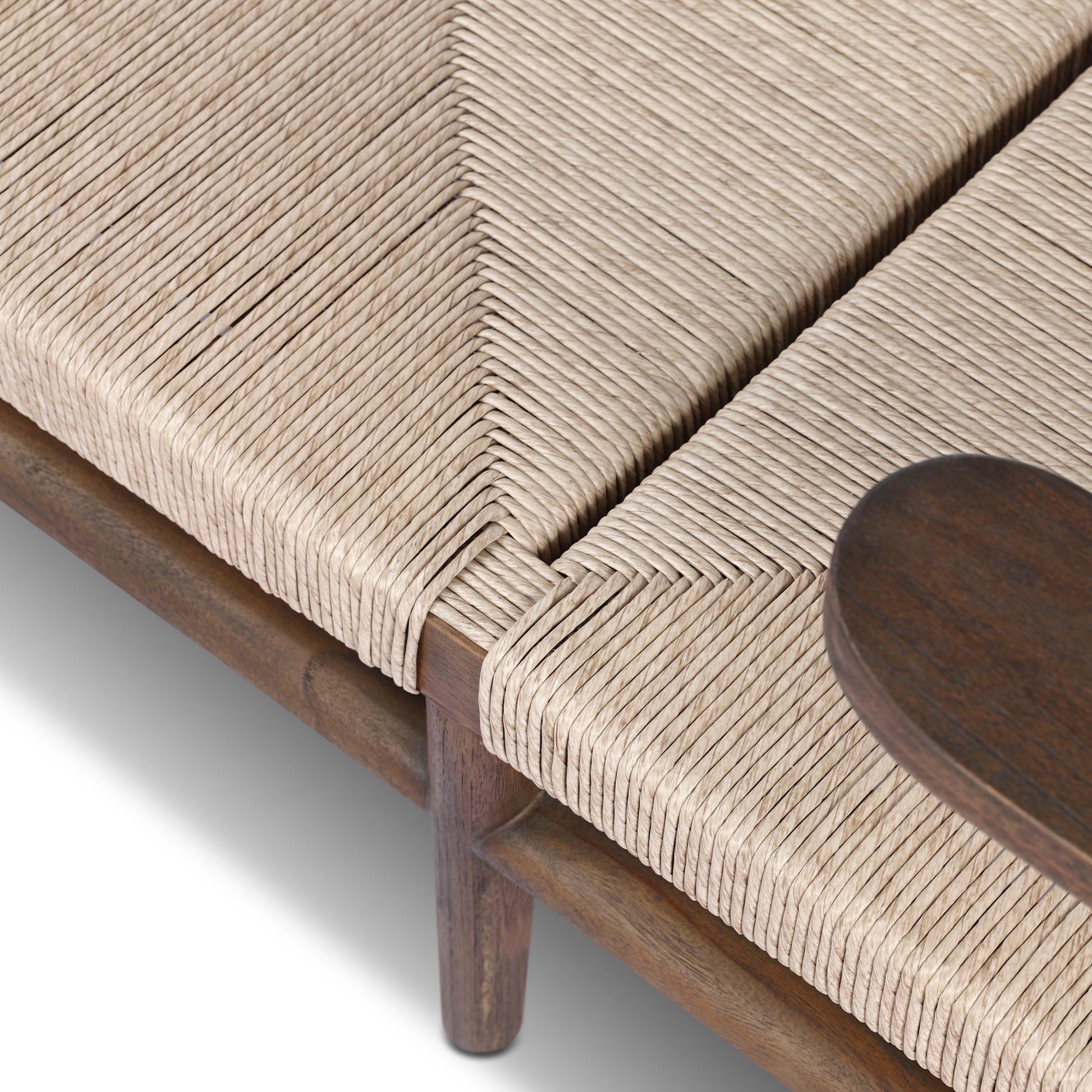 Maris Outdoor Chaise (No Cushion) close up view of weaving textured seating