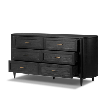 Belmont 6 Drawer Dresser shown with drawers open