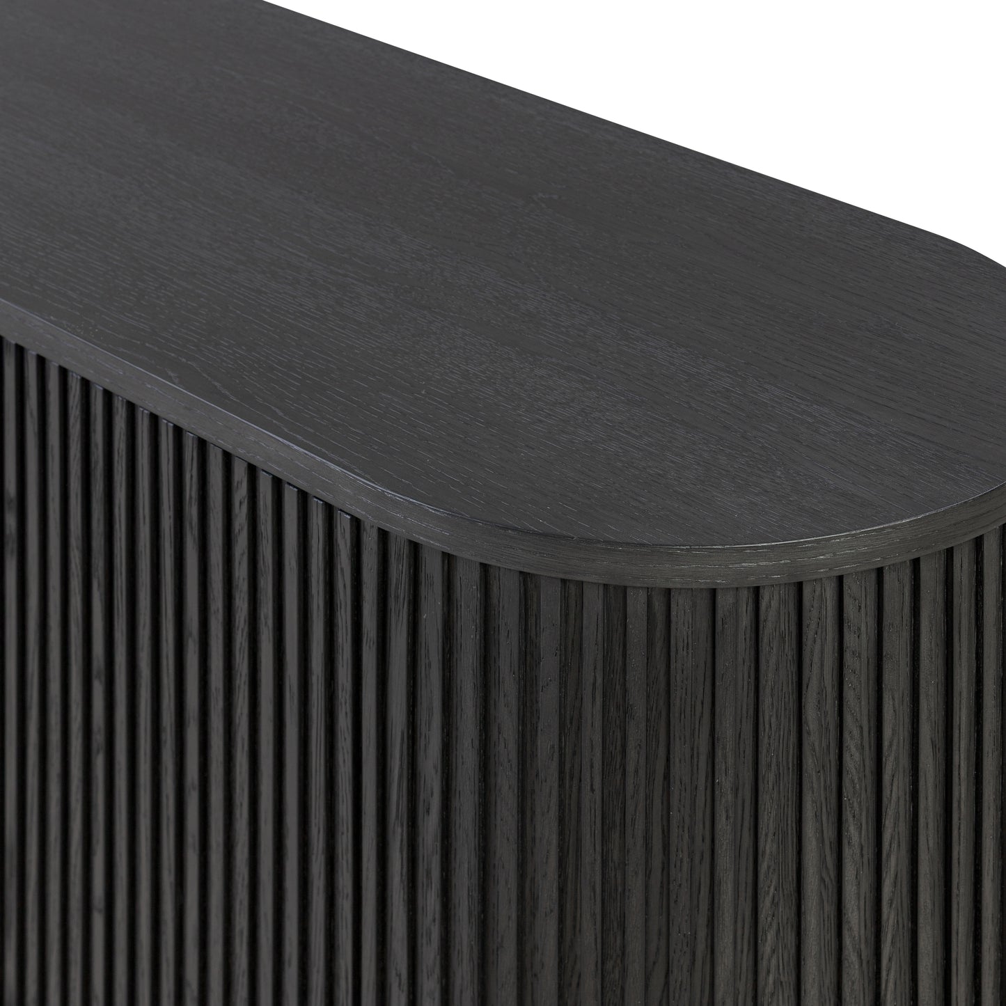  Cerused Black Oak close up of console top view