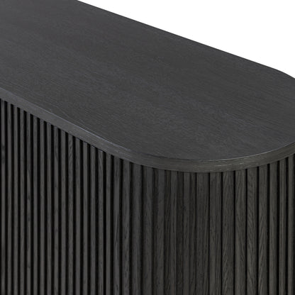  Cerused Black Oak close up of console top view