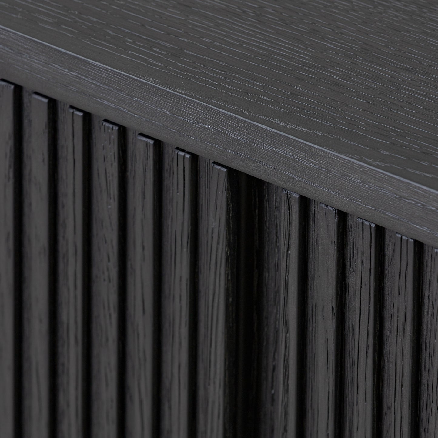  Cerused Black Oak close up view of wood paneling on doors