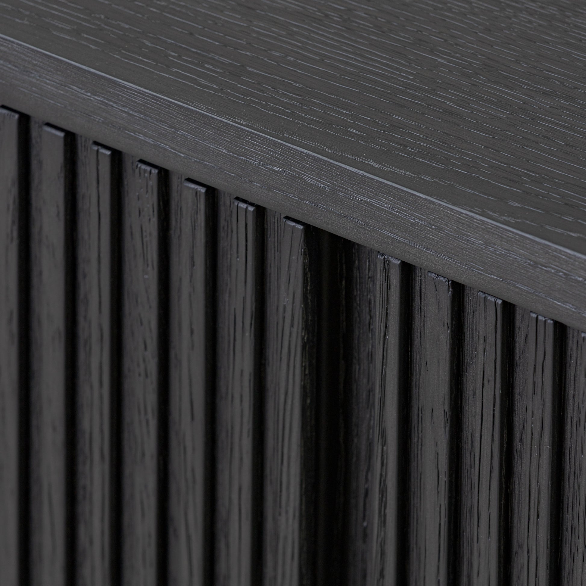  Cerused Black Oak close up view of wood paneling on doors