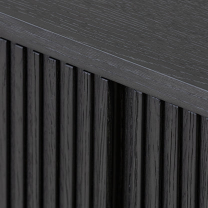  Cerused Black Oak close up view of wood paneling on doors