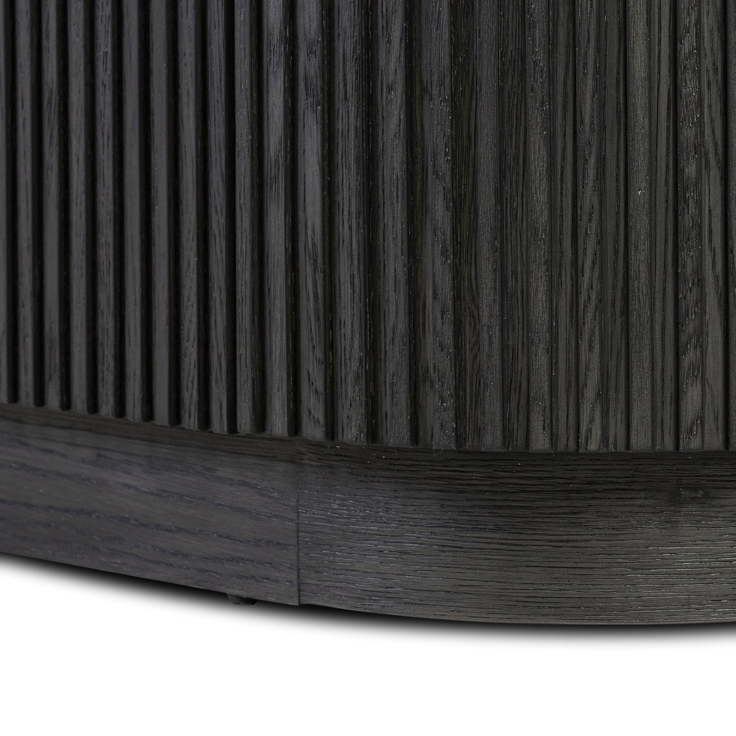  Cerused Black Oak close up view of console base