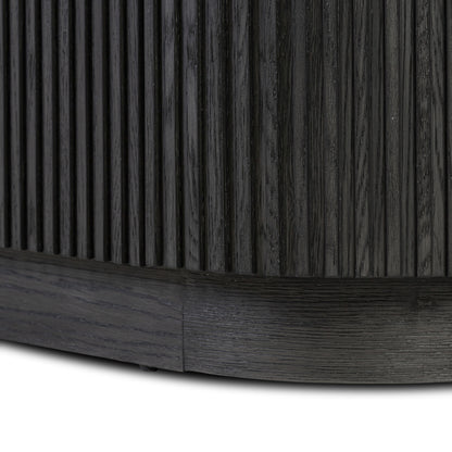  Cerused Black Oak close up view of console base