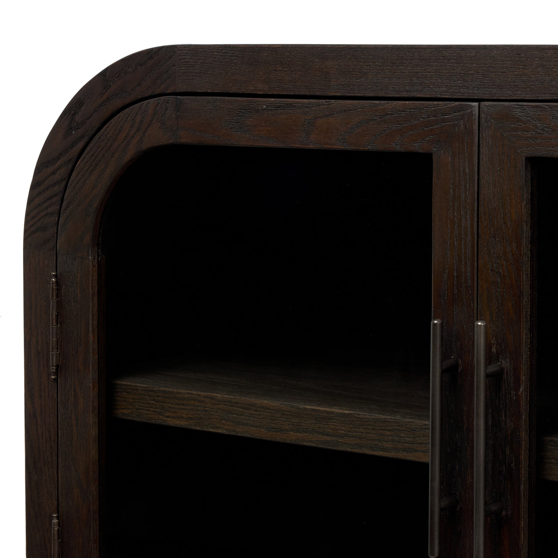 Sabrina Media Console top left corner front
