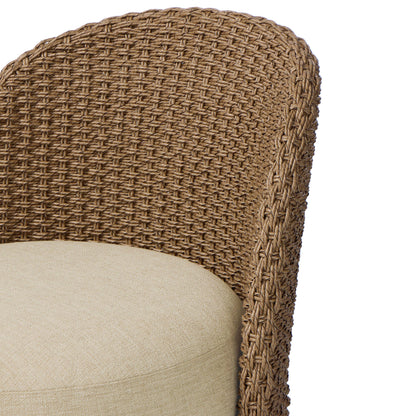 Woven Faux Dark Hyacinth close up back chair view
