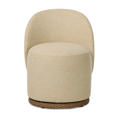 Randie Outdoor Dining Chair in Upholstered Alessi Buff front view