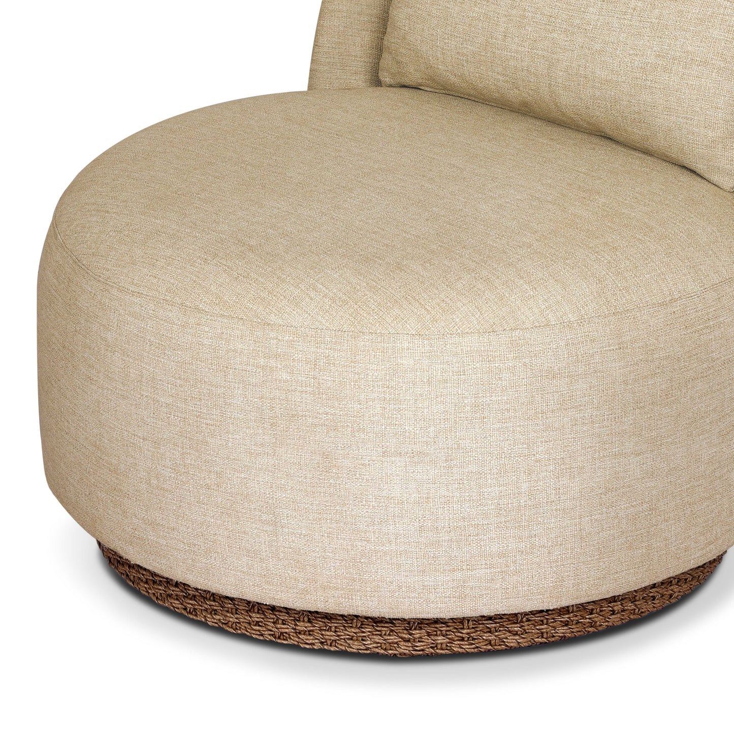 Upholstered Alessi Buff close up chair seat view