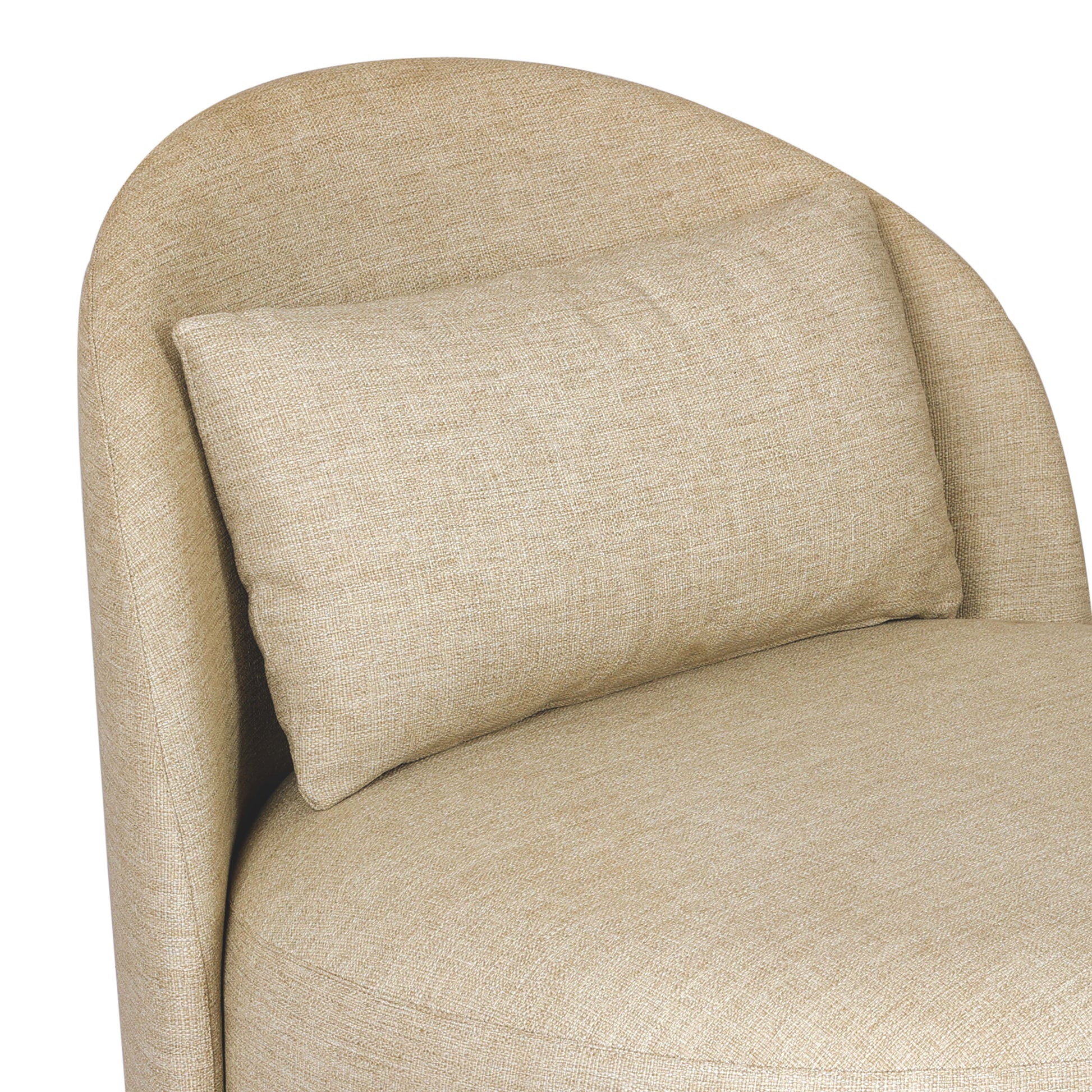 Upholstered Alessi Buff close up of chair pillow view