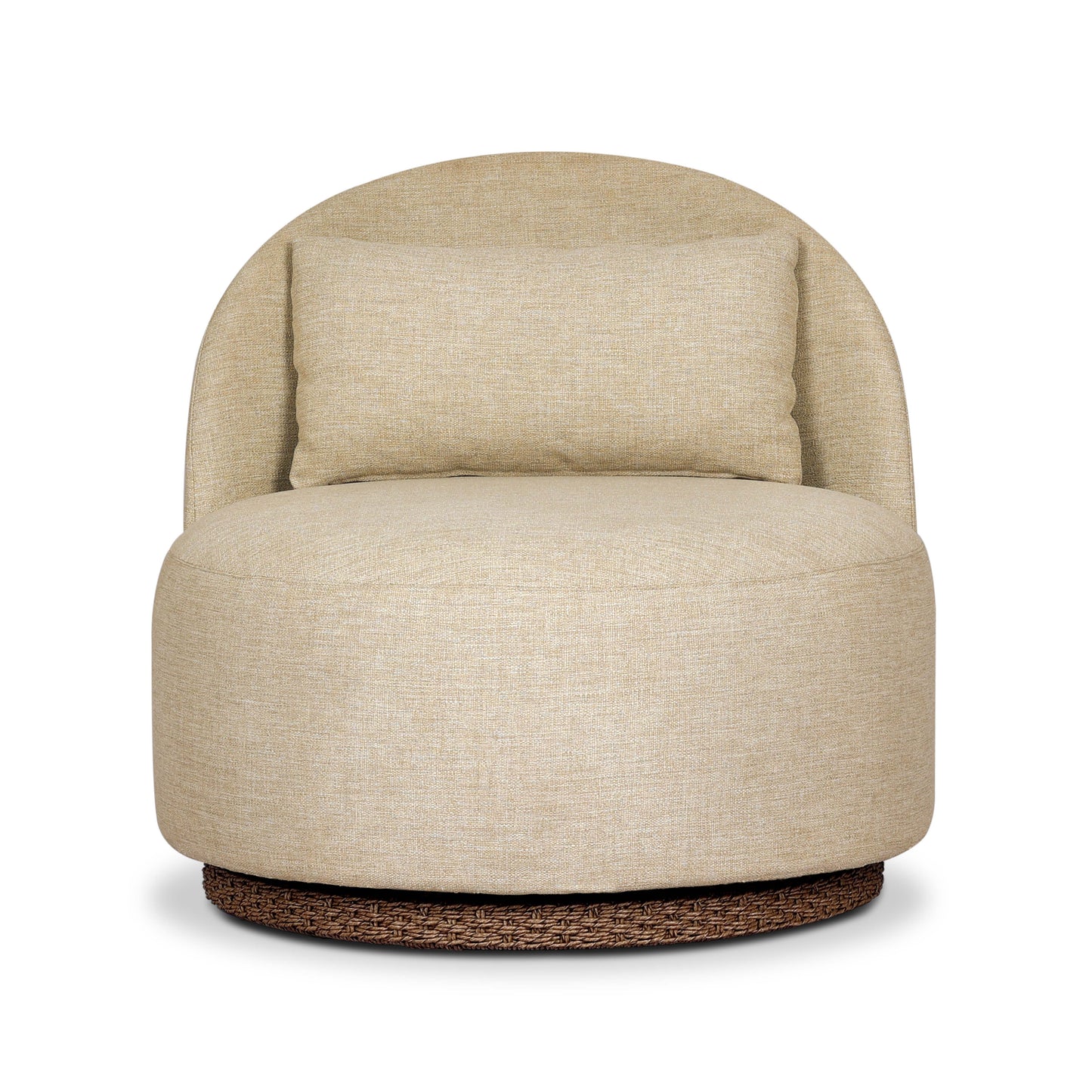 Randie Outdoor Swivel Chair in Upholstered Alessi Buff