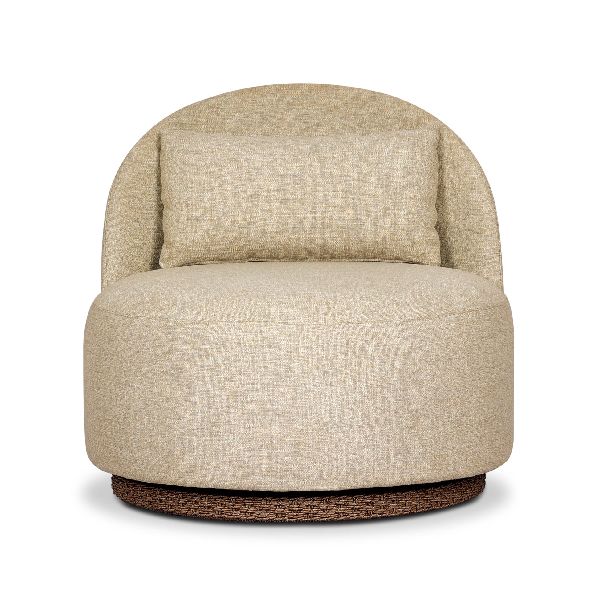 Randie Outdoor Swivel Chair in Upholstered Alessi Buff