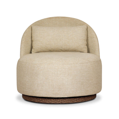Randie Outdoor Swivel Chair in Upholstered Alessi Buff