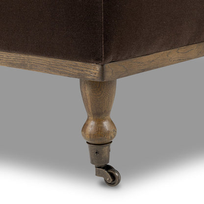 Harley Cocktail Ottoman close up rolling leg view