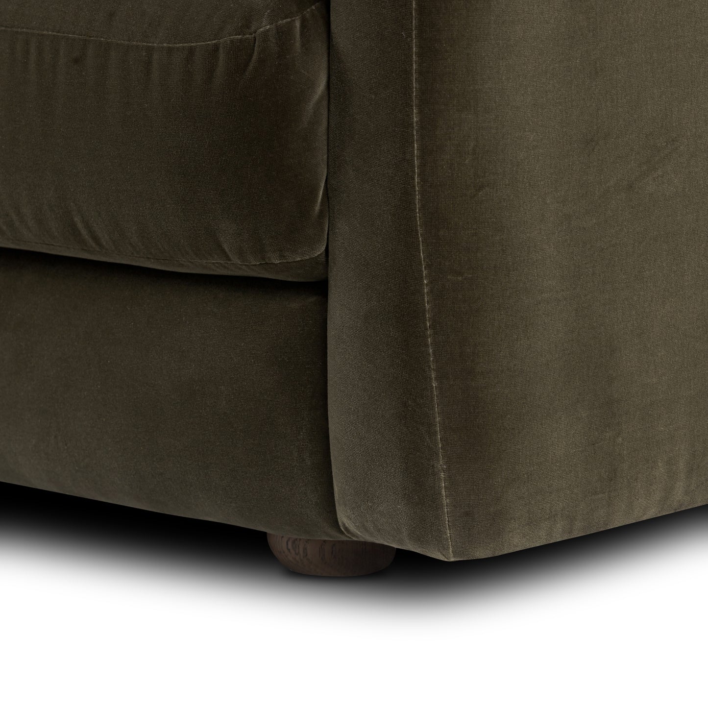 Veronica Sofa close up view of bottom of sofa