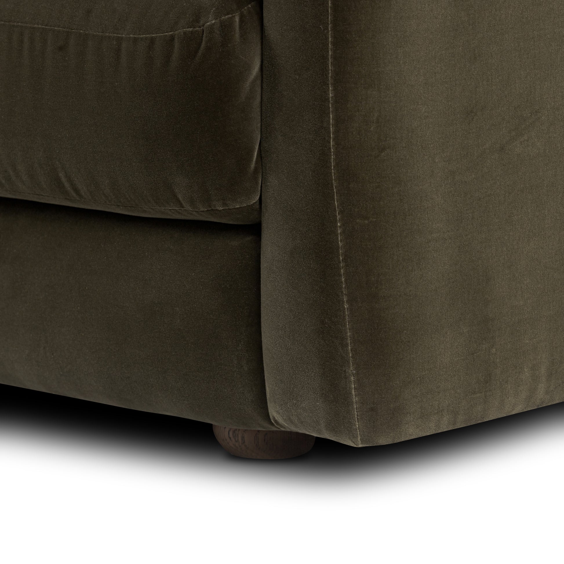 Veronica Sofa close up view of bottom of sofa