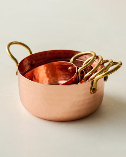 Hammered Copper & Gold Measuring Cups