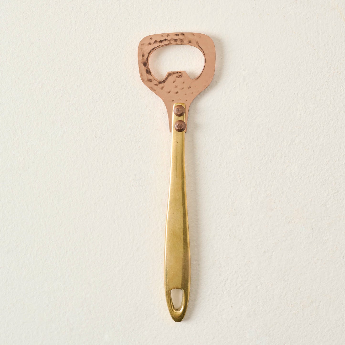 Hammered Copper and Gold Bottle Opener