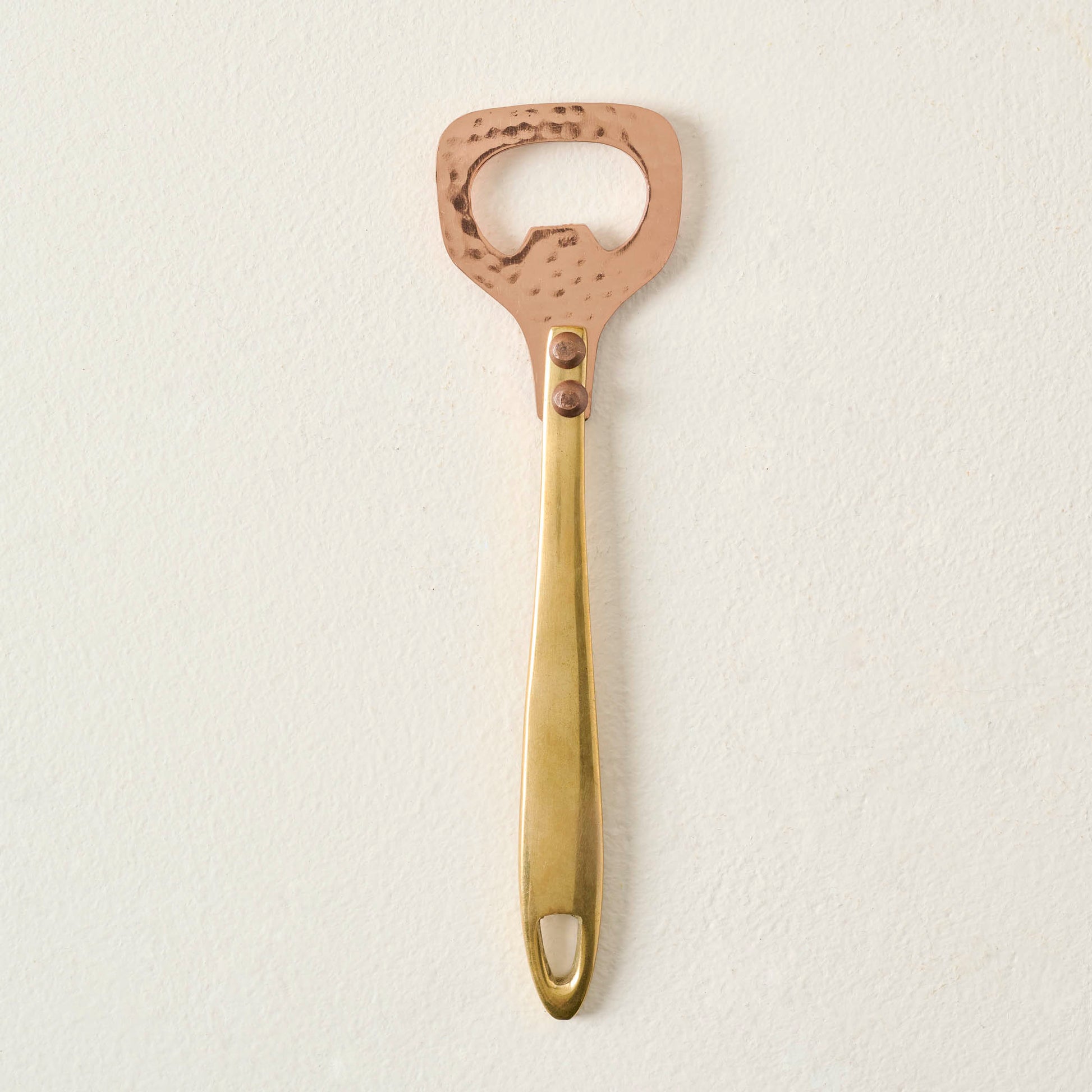 Hammered Copper and Gold Bottle Opener