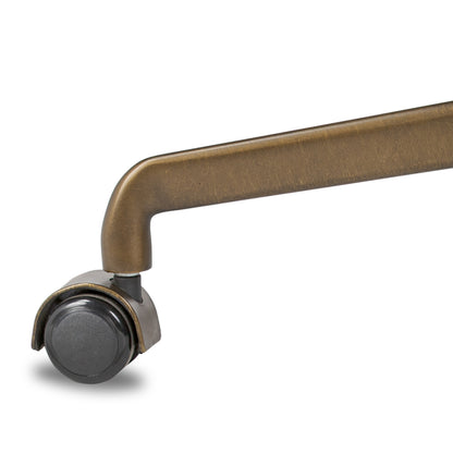 Lyford Desk Chair close up view of desk chair leg with rolling wheels