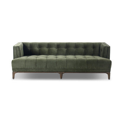 78" Sapphire Olive Venvet Elsie Sofa