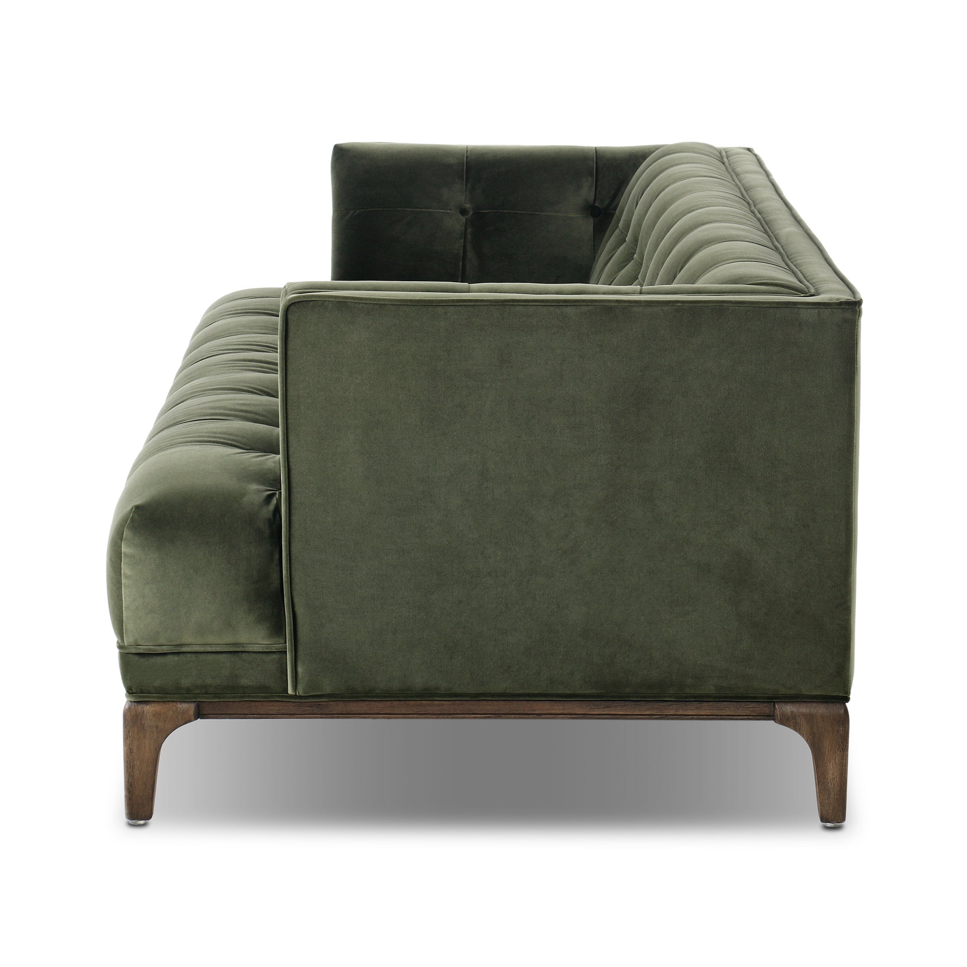 78" Sapphire Olive Venvet Elsie Sofa sideview
