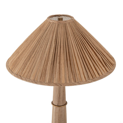 Rosalind Floor Lamp close up view of rattan pleat shade