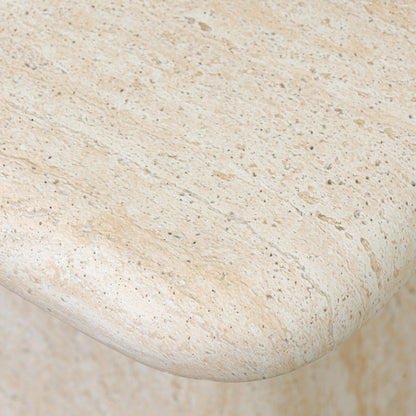 Leander Outdoor End Table angled zoomed in corner view 2