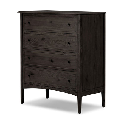Hamilton Tall Chest in Smoked Black Oak angled view