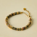 Deep Green and Gold Beaded Bracelet