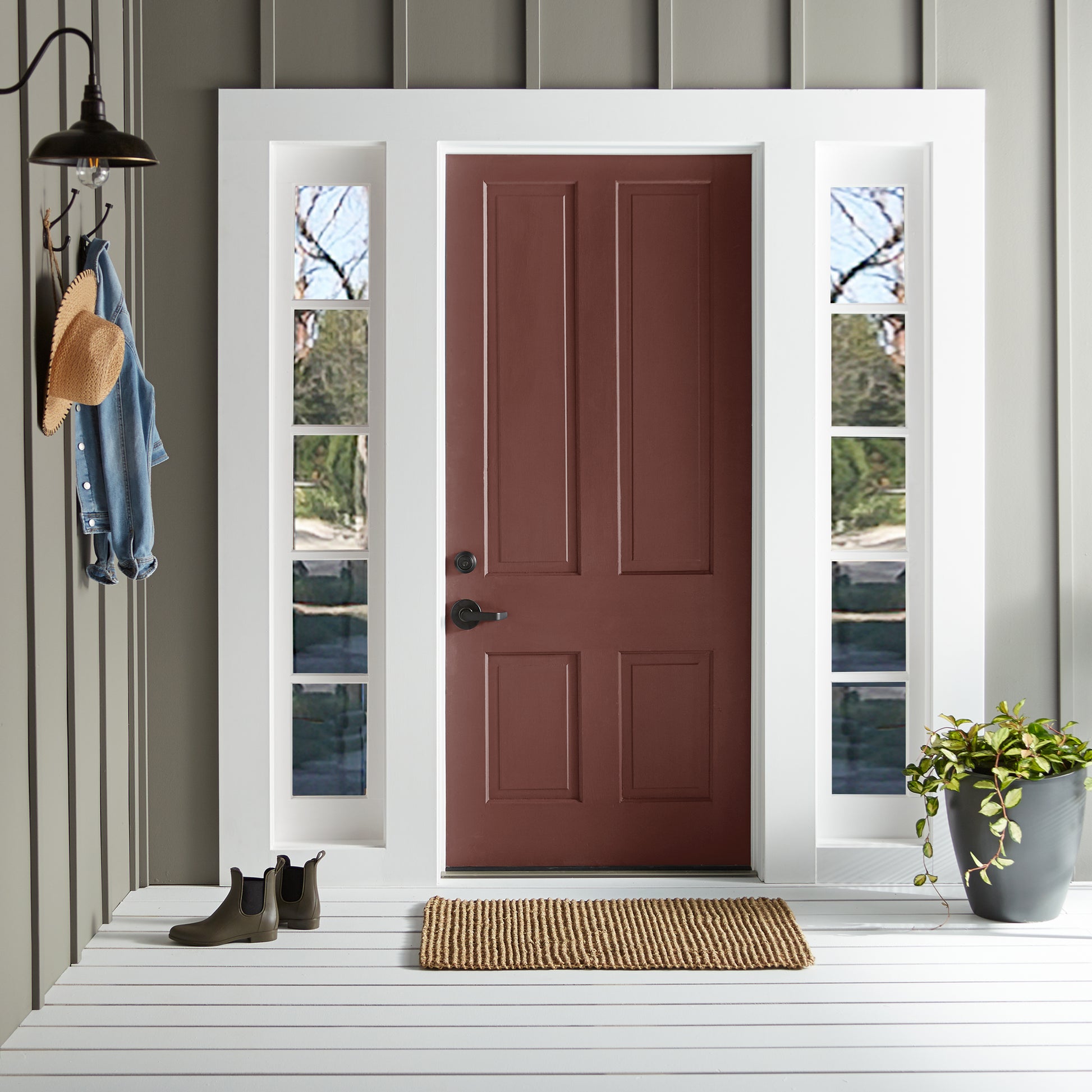 Mountain Currant shown on front door of home