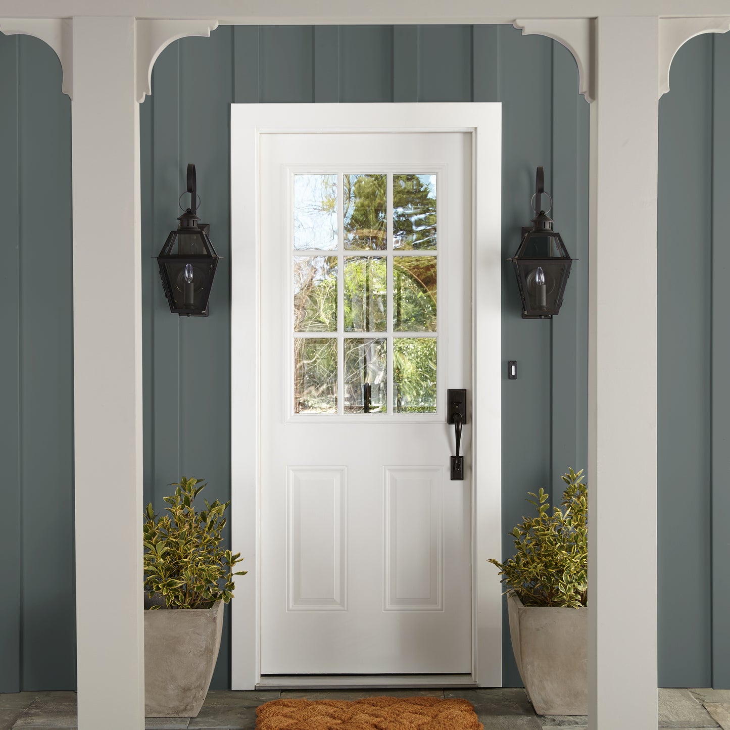 Ridge Rock paint featured on outside of paneling of home