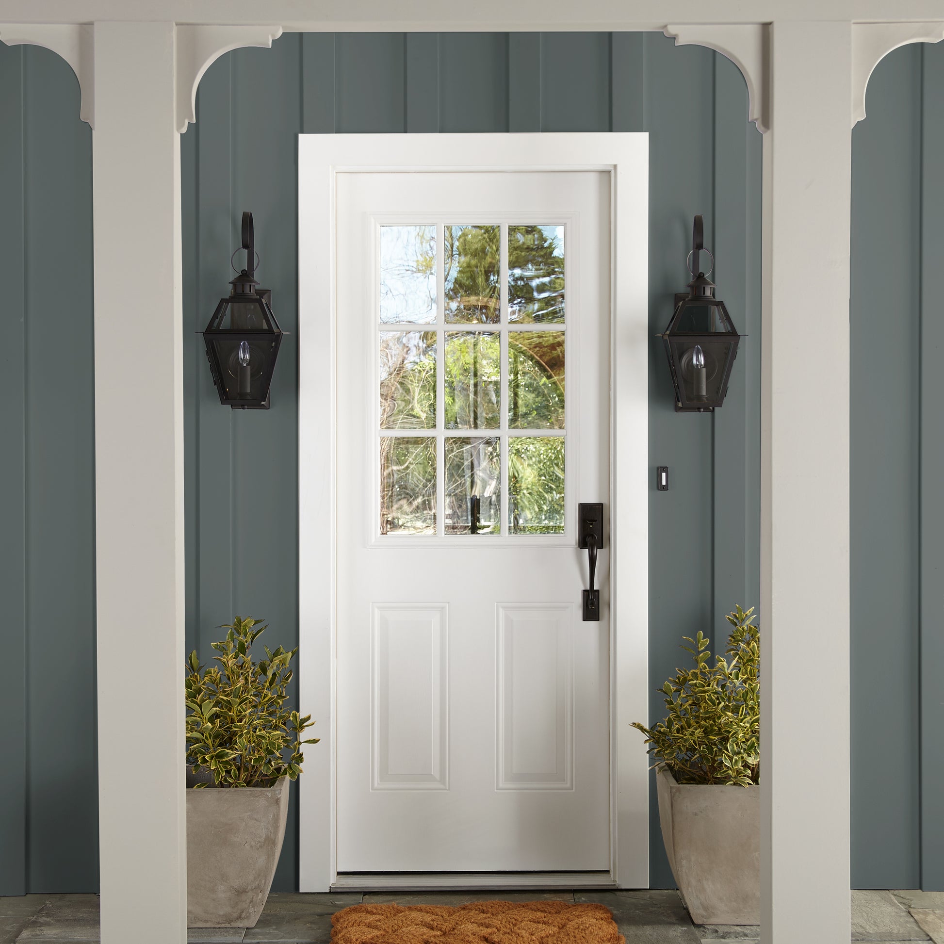 Ridge Rock paint featured on outside of paneling of home