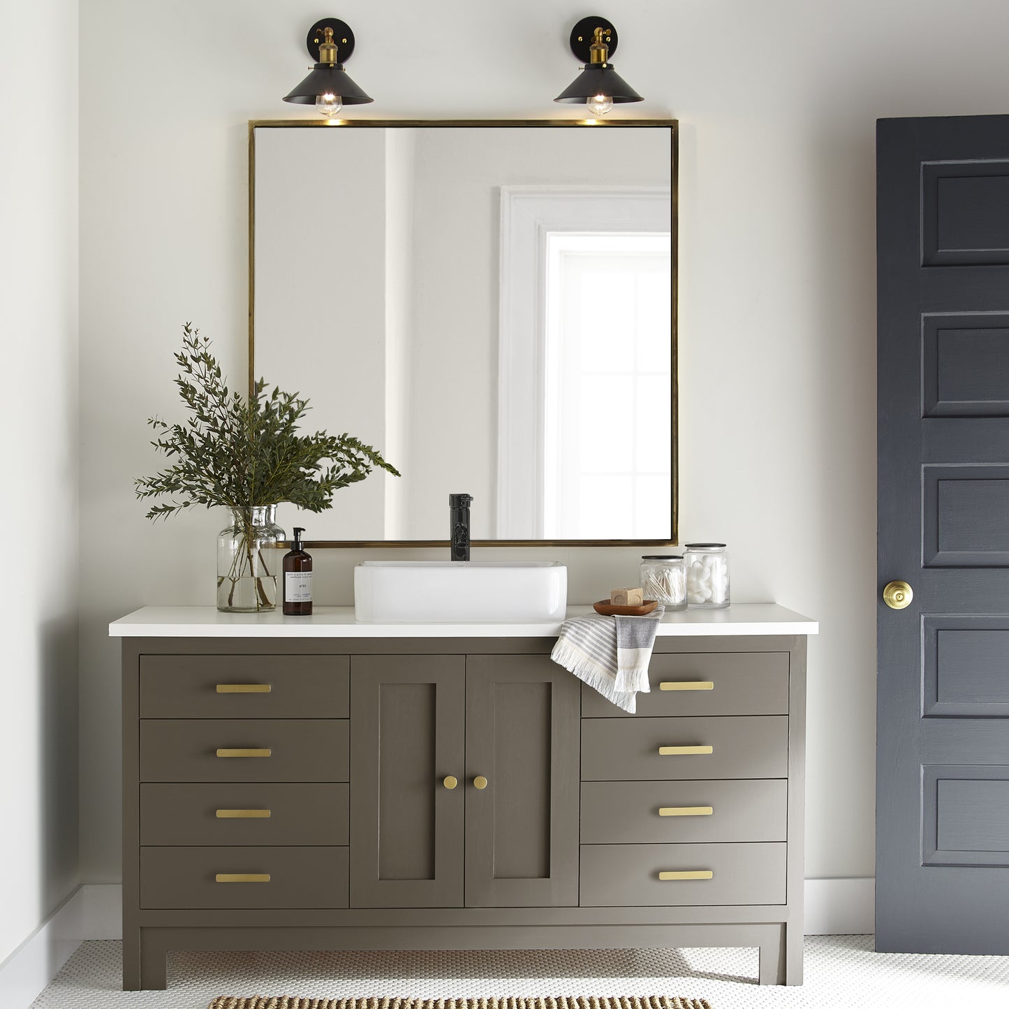 Mosswood featured in bathroom cabinetry