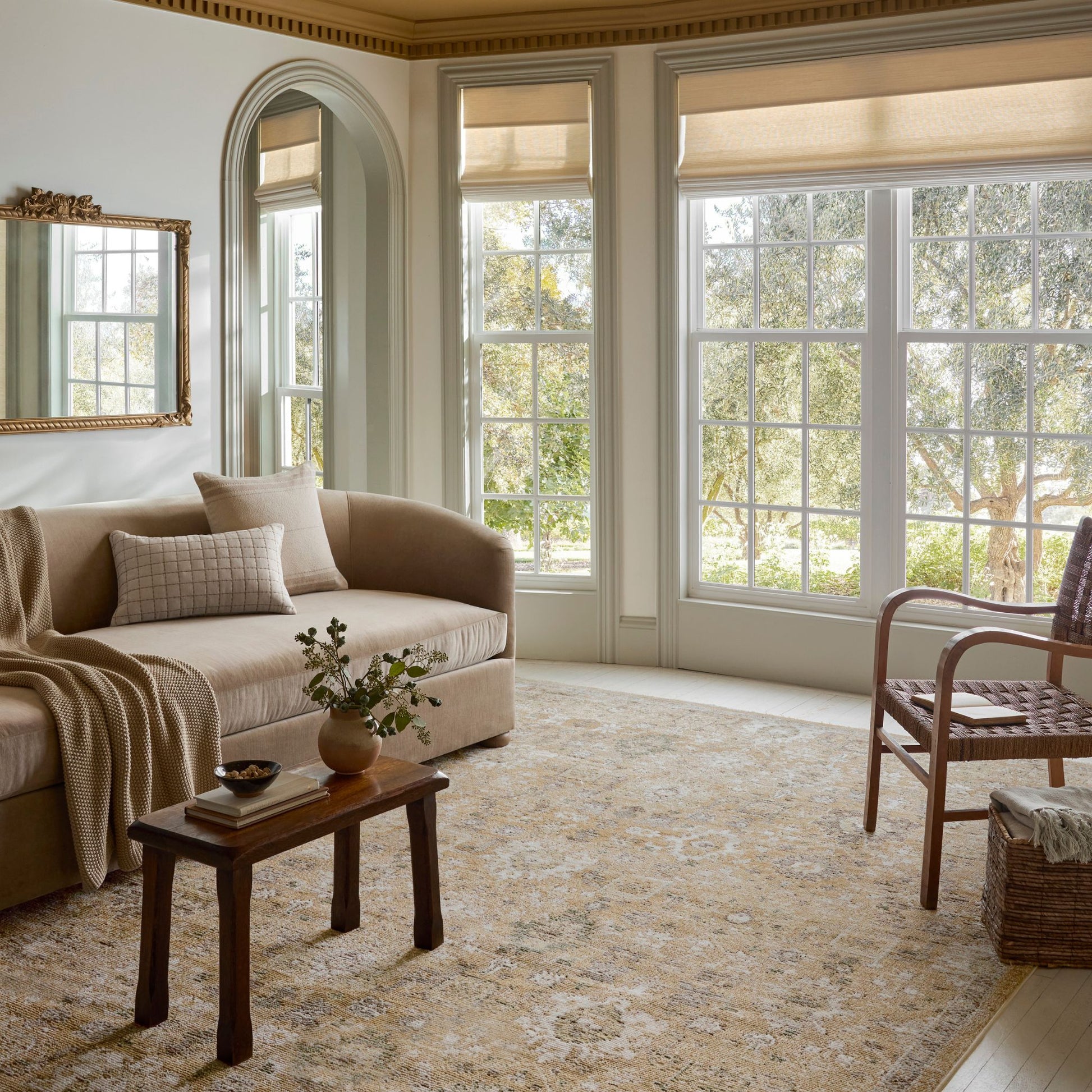 Pace Sunset Stone Rug shown in living room