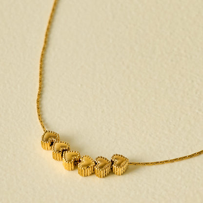 Six Dainty Hearts Necklace