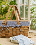 Kansas Handwoven Picnic Basket shown outside