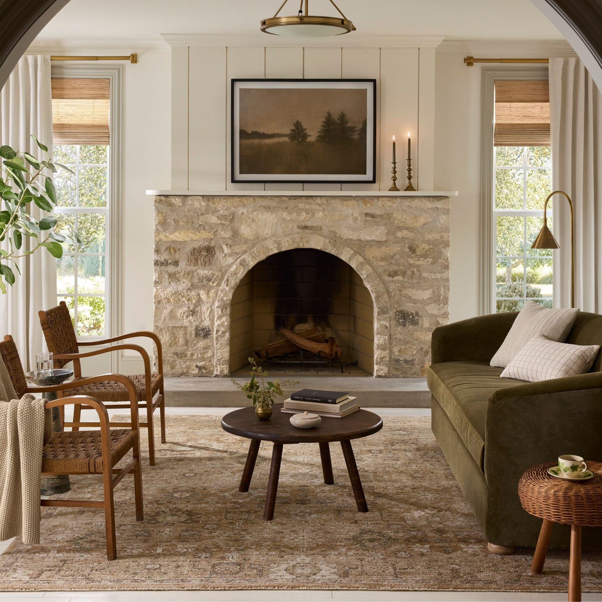 Pace Sunset Stone Rug shown in living room