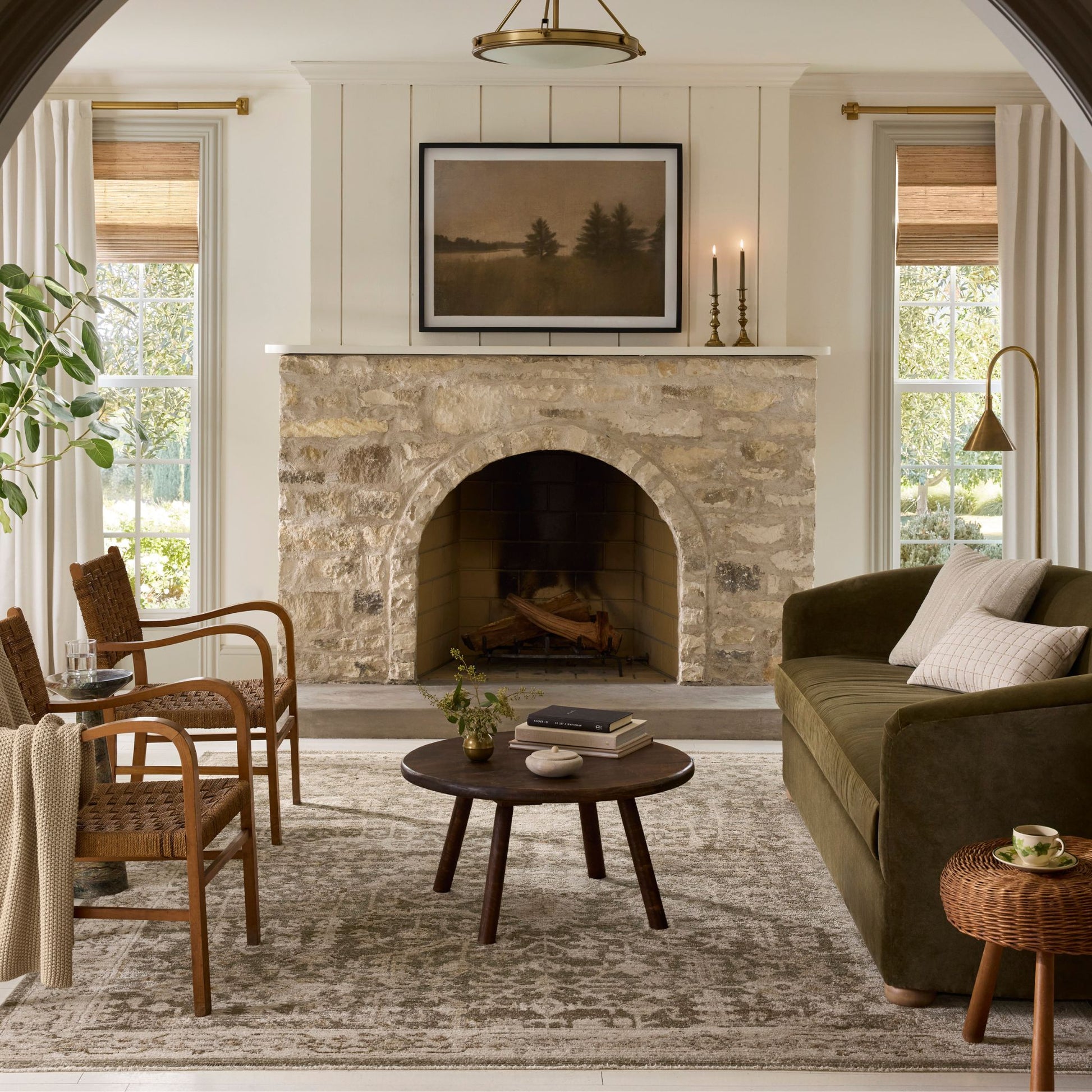 Pace Forrest Natural Rug shown in living room