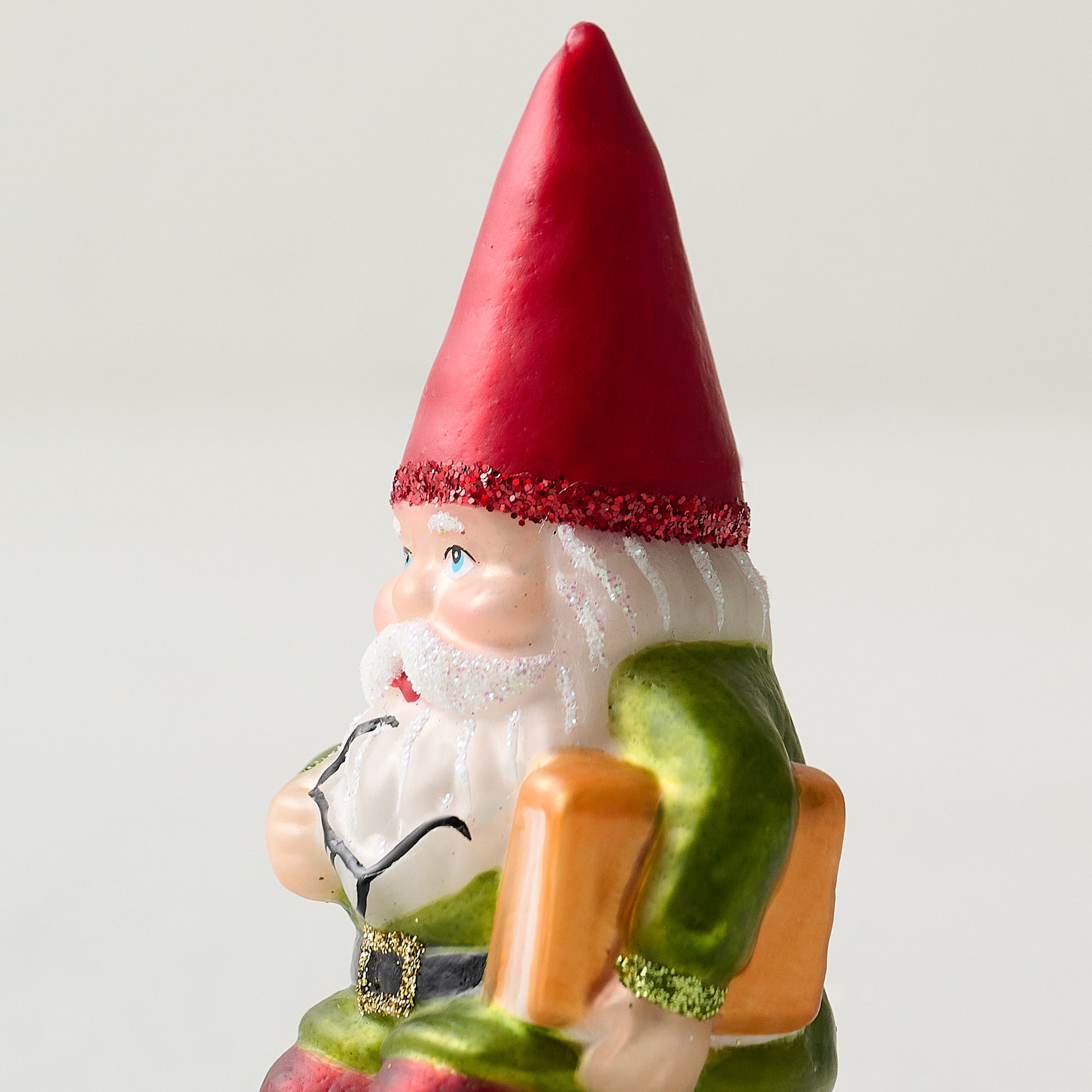 Garden Gnome Ornament Clip up close