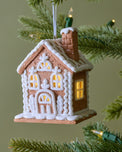 House Gingerbread House Ornament shown on tree