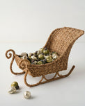 Woven Sleigh shown with ornaments