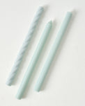Assorted Light Blue Taper Candle Set